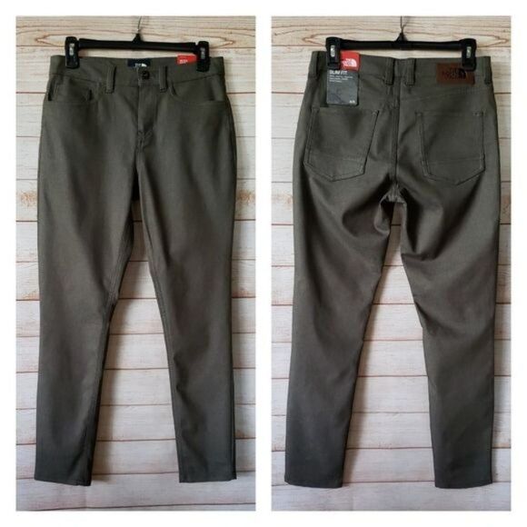 NWT The North Face Slim Fit Tungsted Jeans New Taupe Green - Picture 3 of 10